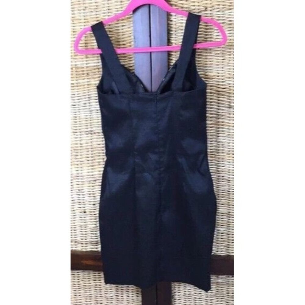 Jessica McClintock Mini Dress black Lace Overlay Lined Sleeveless Prom Size 8 - Picture 2 of 6